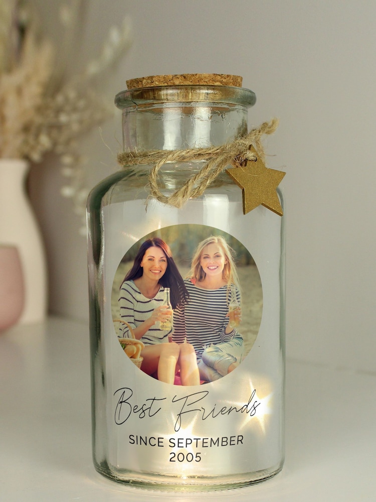 Personalised Photo Upload LED Light Up Glass Jar by PMC - Image 1 of 3