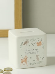 PMC Personalised Woodland Animals Ceramic Square Money White Box - Image 3 of 3