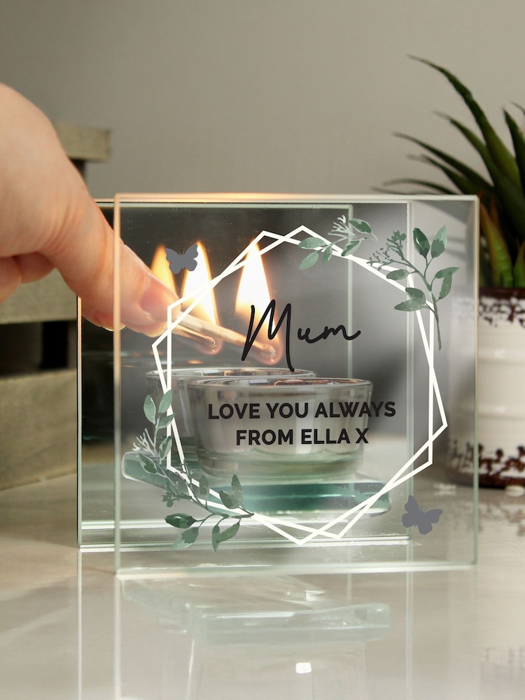 Personalised Mirrored Glass Tea Light Candle Holder by PMC - Image 2 of 3 Personalised Mirrored Glass Tea Light Candle Holder by PMC - Image 2 of 3