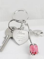 Personalised Rose Keyring by PMC - Image 2 of 3
