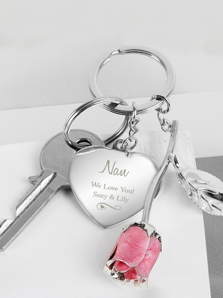 Personalised Rose Keyring by PMC - Image 3 of 3