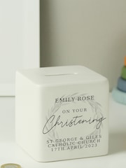 PMC Personalised Christening Ceramic Square Money White Box - Image 3 of 3