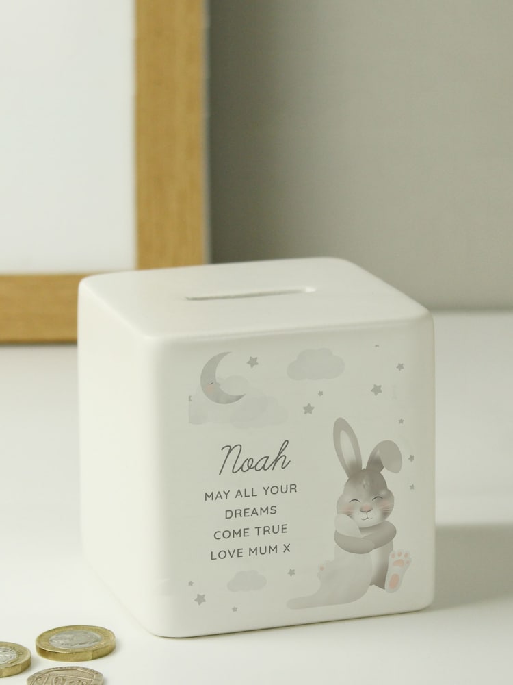 PMC Personalised Bunny Ceramic Square Money White Box - Image 3 of 3