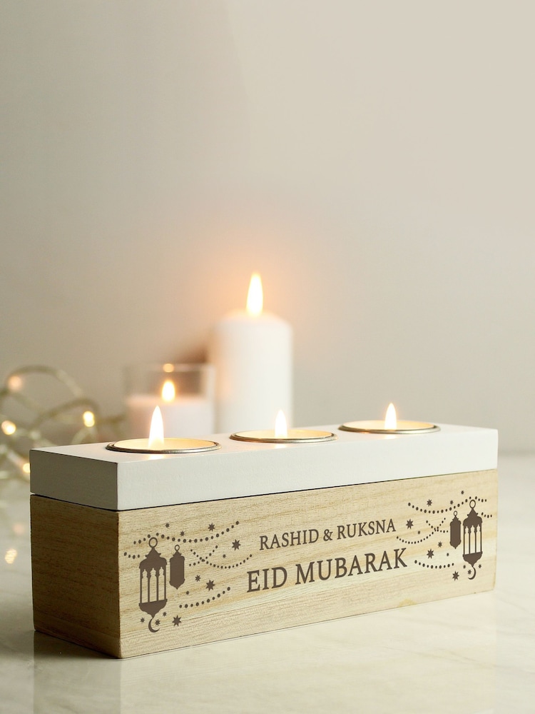 Personalised Eid Triple Tea Light Holder & Storage Box by PMC - Image 2 of 3