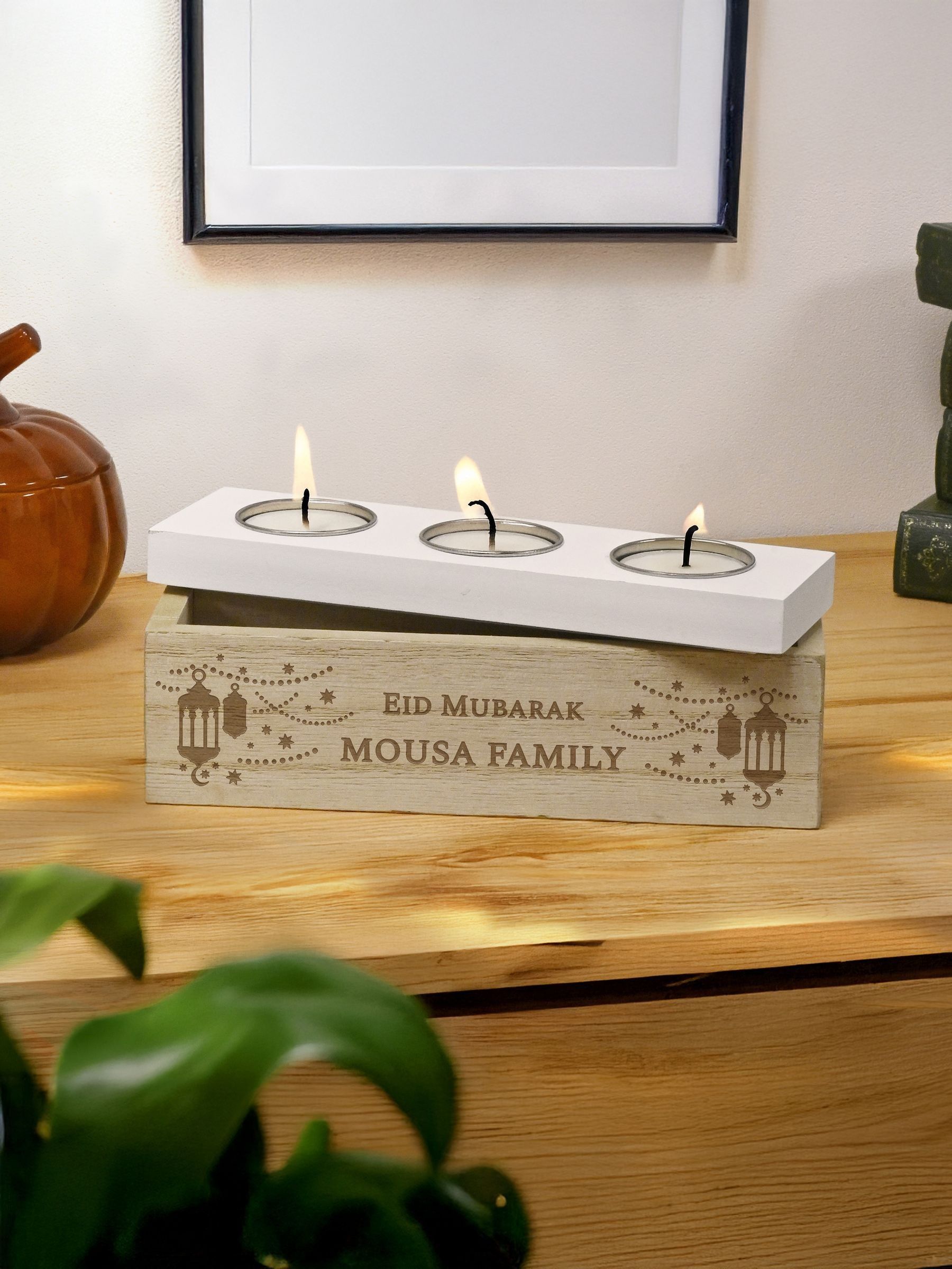 Buy Personalised Eid Triple Tea Light Holder & Storage Box by PMC from ...