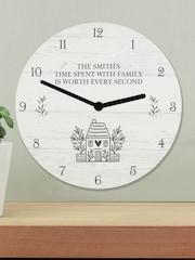 Personalised Home Sweet Home Wooden Clock by PMC - Image 2 of 3