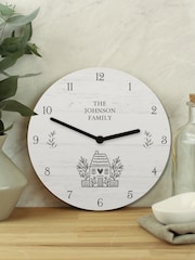 Personalised Home Sweet Home Wooden Clock by PMC - Image 3 of 3