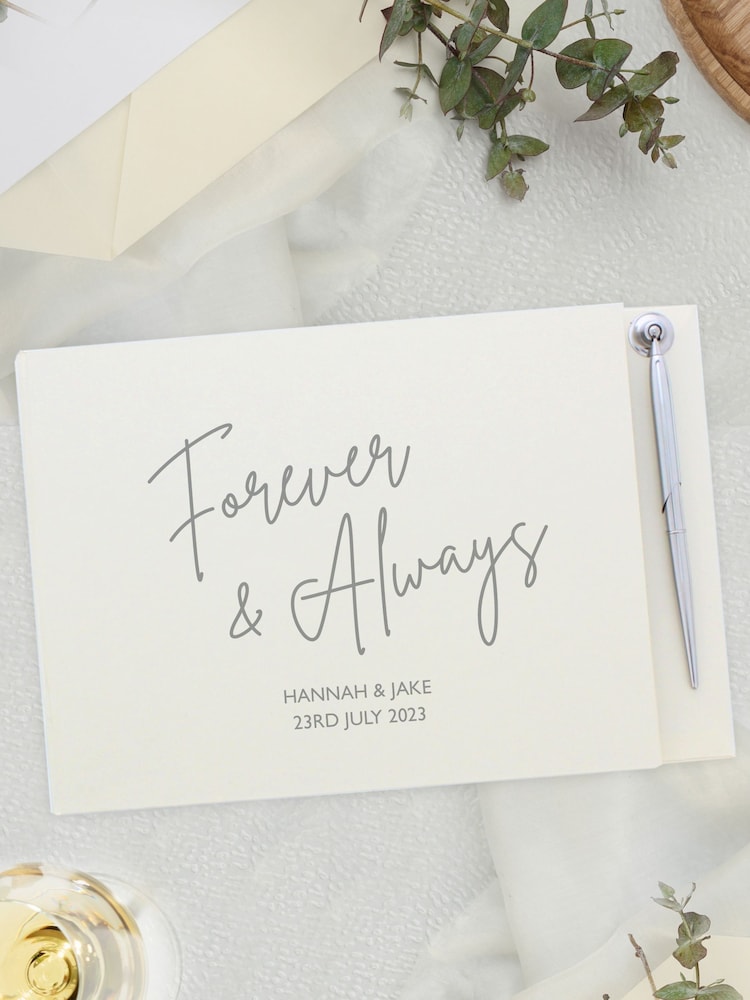 Personalised Forever & Always Guest Book & Pen by PMC - Image 1 of 2
