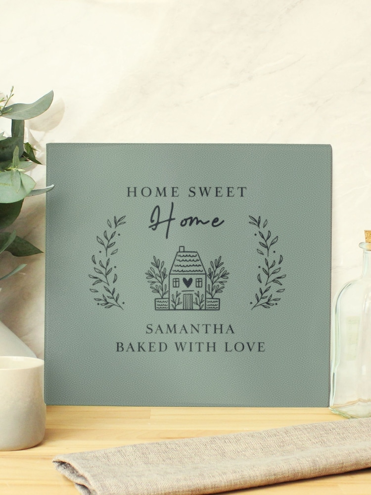 Personalised Home Sweet Home Glass Chopping Board by PMC - Image 3 of 3