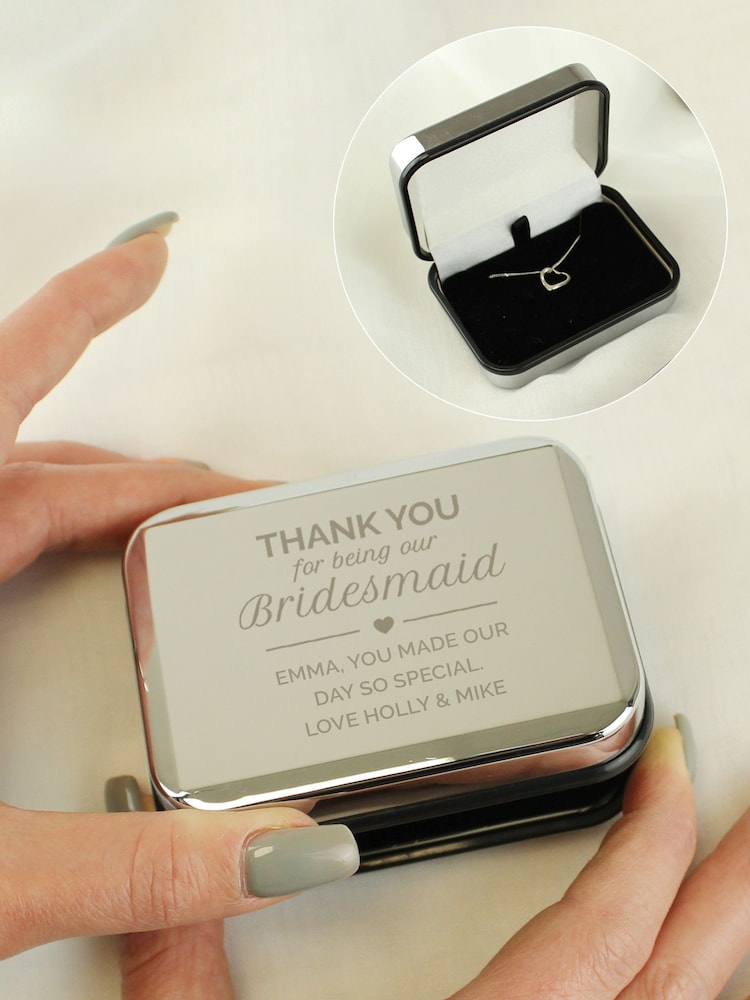 PMC Natural Personalised Bridesmaid Box and Heart Necklace - Image 2 of 3
