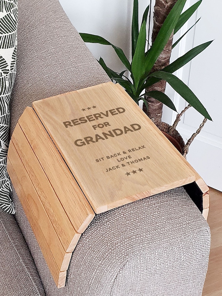 Personalised Reserved For Wooden Sofa Tray by PMC - Image 1 of 3