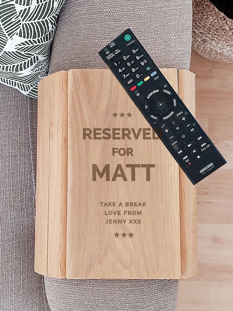 Personalised Reserved For Wooden Sofa Tray by PMC - Image 2 of 3