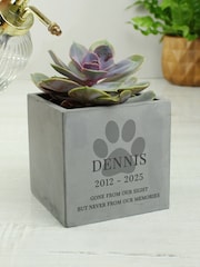 Personalised Pet Memorial Concrete Plant Pot by PMC - Image 1 of 3