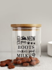 Personalised Cat Treats Glass Storage Jar by PMC - Image 2 of 3