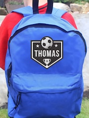 PMC Blue Personalised Football Backpack - Image 2 of 3