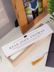 Personalised Graduation Wooden Certificate Holder by PMC - Image 3 of 3