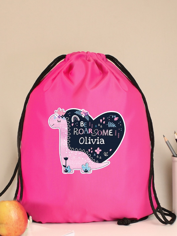 PMC Pink Personalised Dinosaur Kit Bag - Image 1 of 5