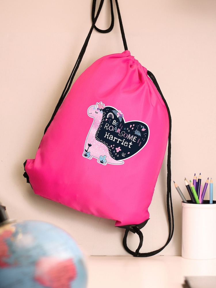 PMC Pink Personalised Dinosaur Kit Bag - Image 5 of 5