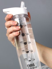 Personalised Hydration Tracker Water Black Bottle by PMC - Image 1 of 3