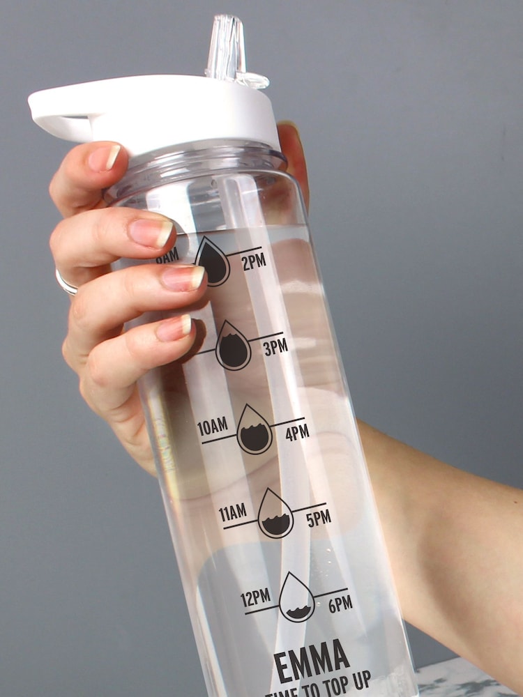 Personalised Hydration Tracker Water Black Bottle by PMC - Image 1 of 3