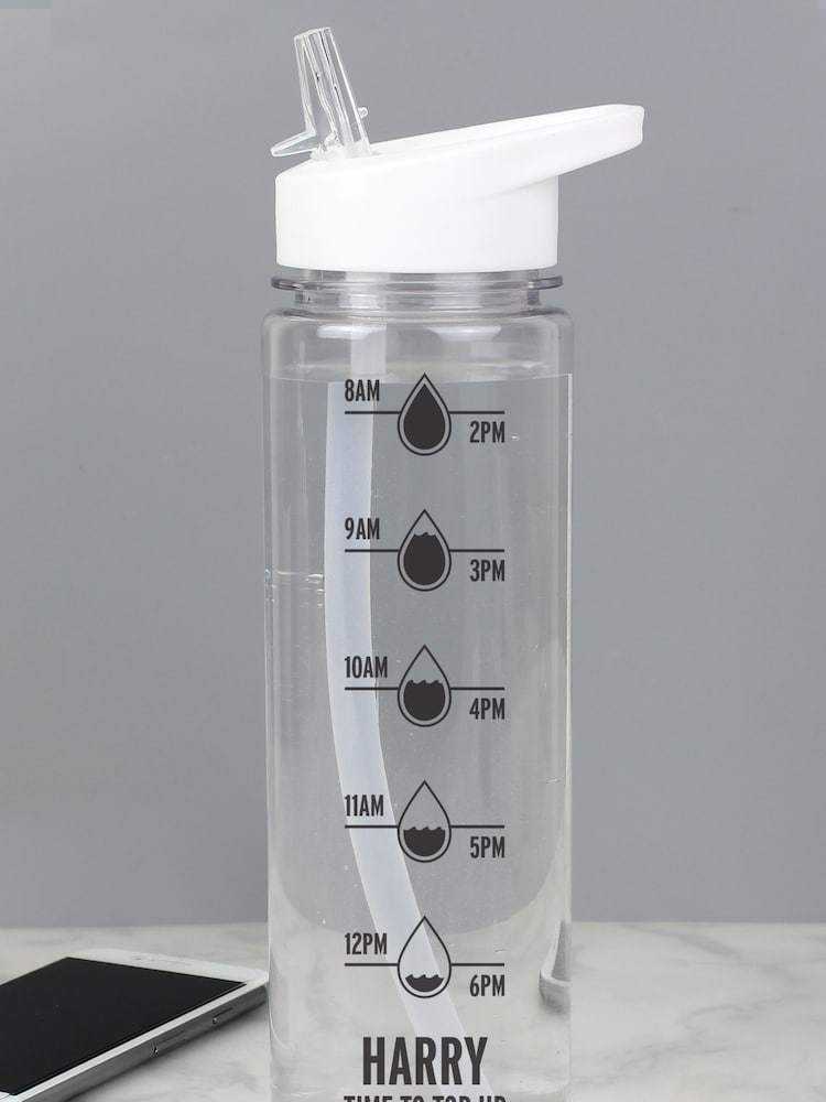 Personalised Hydration Tracker Water Black Bottle by PMC - Image 2 of 3 Personalised Hydration Tracker Water Black Bottle by PMC - Image 2 of 3