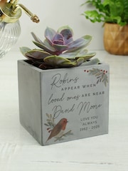 Personalised Robin Memorial Concrete Plant Pot by PMC - Image 1 of 3