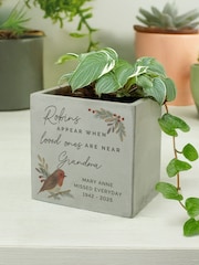 Personalised Robin Memorial Concrete Plant Pot by PMC - Image 3 of 3