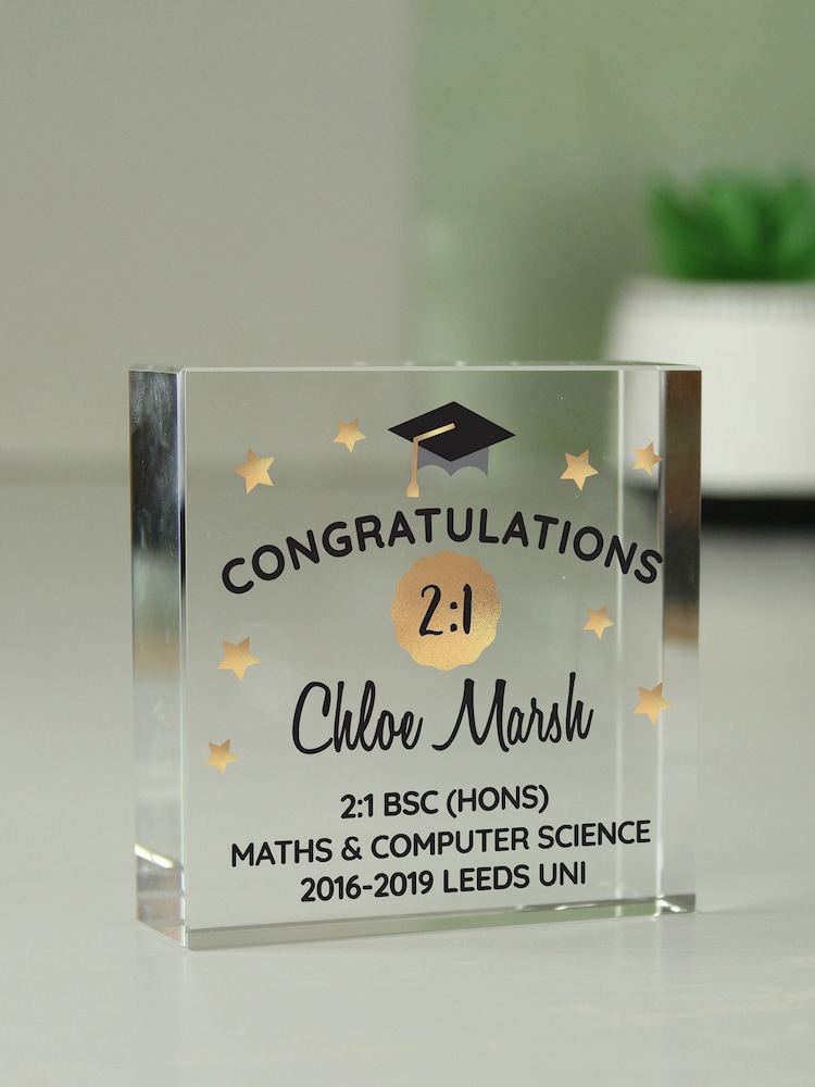 Personalised Graduation Crystal Token Ornament by PMC - Image 1 of 3