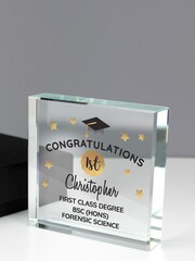 Personalised Graduation Crystal Token Ornament by PMC - Image 2 of 3