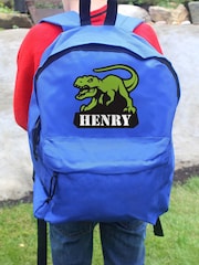 PMC Blue Personalised Dinosaur Backpack - Image 1 of 4