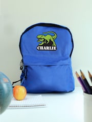 PMC Blue Personalised Dinosaur Backpack - Image 3 of 4