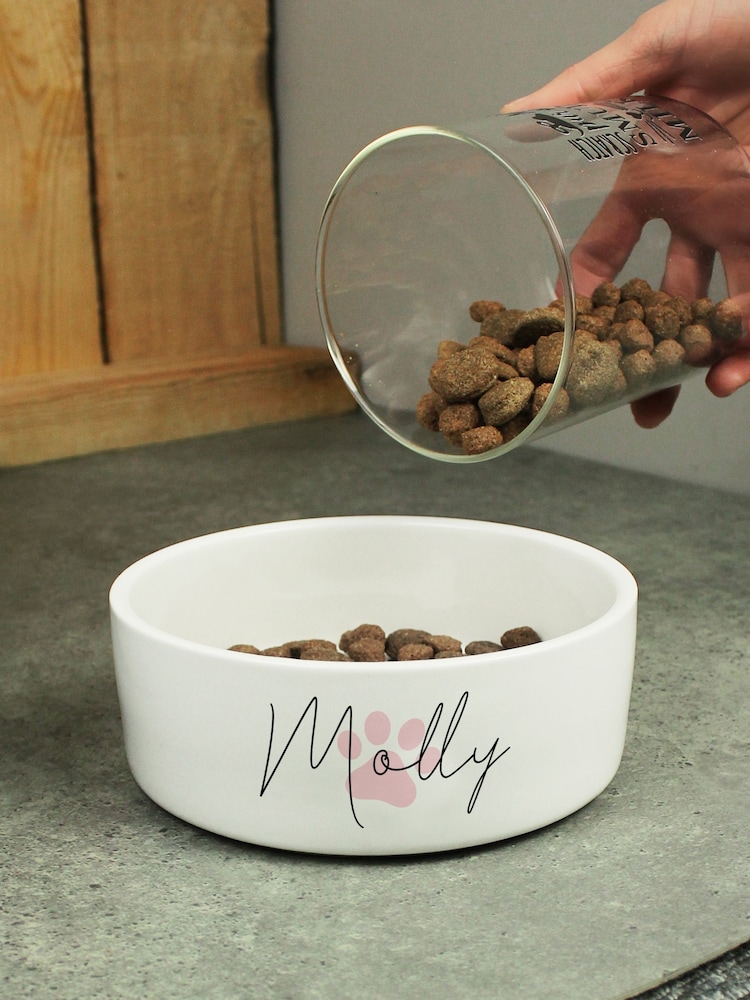 Personalised Paw Print Dog Bowl by PMC - Image 1 of 3