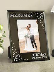 Personalised Mr and Mrs 6x4 Mirrored Photo Frame by PMC - Image 1 of 3