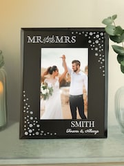 Personalised Mr and Mrs 6x4 Mirrored Photo Frame by PMC - Image 2 of 3
