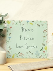 Personalised Floral Glass Worktop Saver Chopping Board by PMC - Image 3 of 3