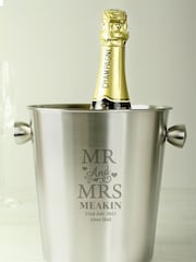 Personalised Mr & Mrs Stainless Steel Ice Bucket by PMC - Image 1 of 3