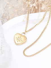 Treat Republic Gold Tone Personal Celestial Heart Pendant and Necklace - Image 1 of 5