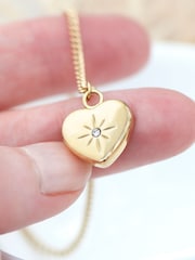 Treat Republic Gold Tone Personal Celestial Heart Pendant and Necklace - Image 2 of 5