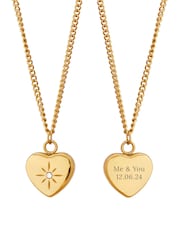 Treat Republic Gold Tone Personal Celestial Heart Pendant and Necklace - Image 5 of 5
