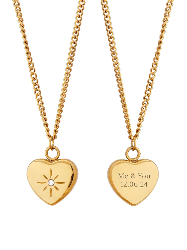 Treat Republic Gold Tone Personal Celestial Heart Pendant and Necklace - Image 5 of 5