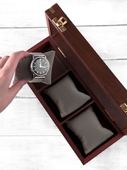 Treat Republic Personalised Wooden Brown Watch Box 3 Piece - Image 3 of 5
