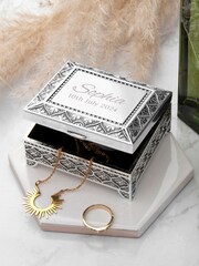 Treat Republic Silver Personalised Miniature Mosaic Trinket Box - Image 1 of 5