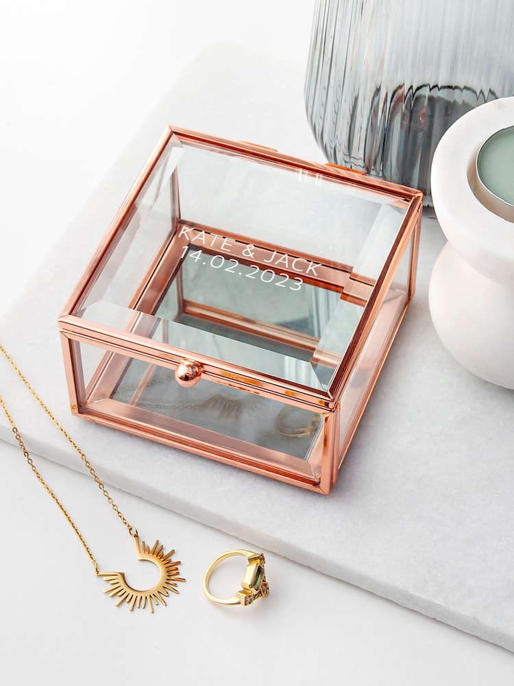 Treat Republic Gold Personalised Glass Trinket Box - Image 1 of 5