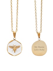 Treat Republic Gold Tone Personalised Honey Bee Pendant and Necklace - Image 5 of 5