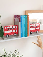 Kids Red Personalised London Bus Bookends by Treat Republic - Image 2 of 5