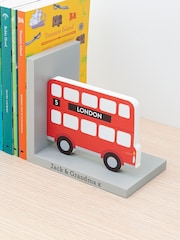 Kids Red Personalised London Bus Bookends by Treat Republic - Image 3 of 5