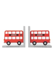 Kids Red Personalised London Bus Bookends by Treat Republic - Image 5 of 5