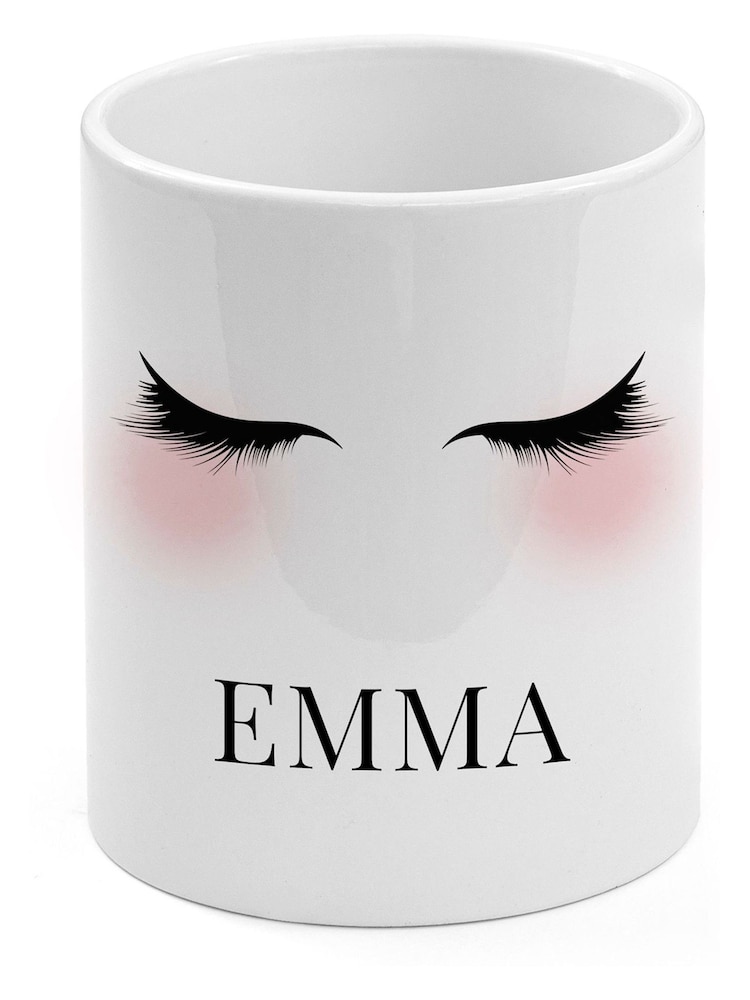 Personalised Eyelashes Makeup Brush White Holder by Treat Republic - Image 2 of 2