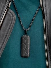 Treat Republic Personalised Men'sSteel Dog Tag Black Necklace - Image 2 of 5