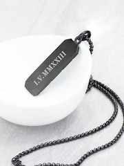 Treat Republic Personalised Men'sSteel Dog Tag Black Necklace - Image 3 of 5